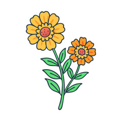 Fototapeta premium marigold flowers vector icon,marigold flowers vector illustration - simple illustration of marigold flowers ,perfect for logos and iconsmarigold flowers 