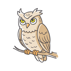 owl on branch vector icon,owl on branch vector illustration - simple illustration of owl on branch ,perfect for logos and iconsowl on branch 