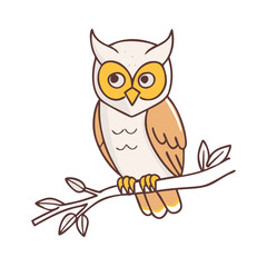 owl on branch vector icon,owl on branch vector illustration - simple illustration of owl on branch ,perfect for logos and iconsowl on branch 