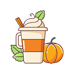 pumpkin spice latte vector icon,pumpkin spice latte vector illustration - simple illustration of pumpkin spice latte ,perfect for logos and iconspumpkin spice latte 