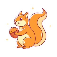squirrel with acorn vector icon,squirrel with acorn vector illustration - simple illustration of squirrel with acorn ,perfect for logos and iconssquirrel with acorn 