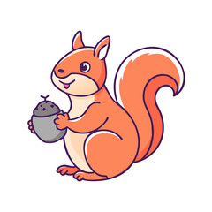 squirrel with acorn vector icon,squirrel with acorn vector illustration - simple illustration of squirrel with acorn ,perfect for logos and iconssquirrel with acorn 
