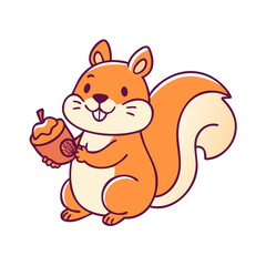 squirrel with acorn vector icon,squirrel with acorn vector illustration - simple illustration of squirrel with acorn ,perfect for logos and iconssquirrel with acorn 