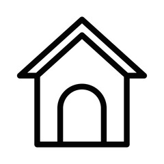 Vector illustration of a simple doghouse icon. Editable stroke.