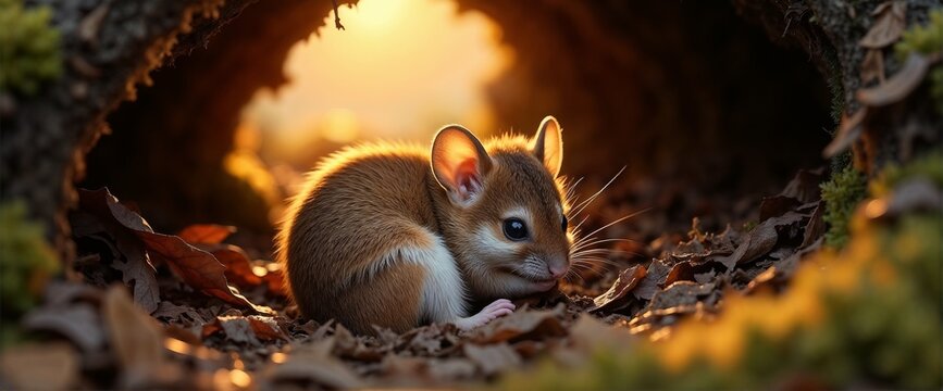        
Dormouse Nestled in a Cozy Burrow
 

   