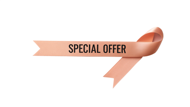 Minimalistic Special Offer Ribbon in Pink Tones