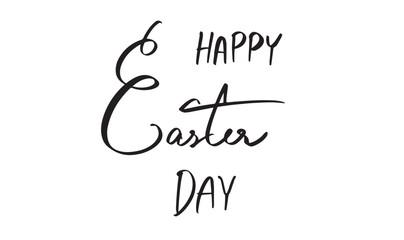 Happy easter day text font calligraphy hand written lettering black color sign symbol decoration easter day april month 2025 year happy bunny ear easter rabbit spring decoration banner poster design 