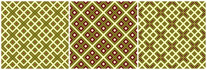 Geometric pattern with square elements. Tribal vintage ornament. Endless flat vector design.