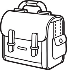 Fototapeta premium coloring page cute cute all bag silhouette vector illustration