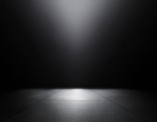 perspective floor backdrop black room studio with gray gradient spotlight backdrop background for display your product or artwork