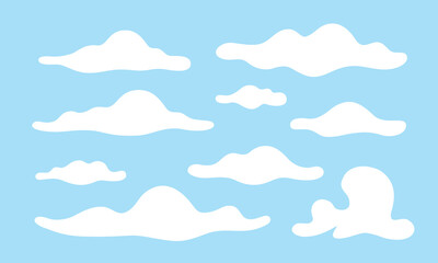 Clouds on a light blue background.