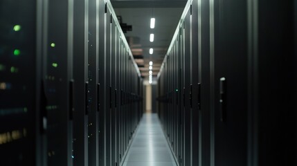 Powerful servers processing vast amounts of data in a modern data center, ensuring efficient operations and secure information storage through cutting edge technology and innovative design