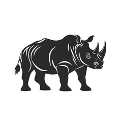 Fototapeta premium African rhino silhouette, wildlife, white background, logo design