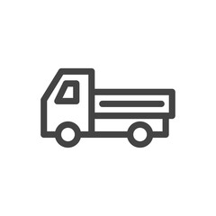 線画乗り物関連の単品アイコン　積載車
