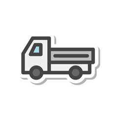 ステッカー風乗り物関連の単品アイコン　積載車