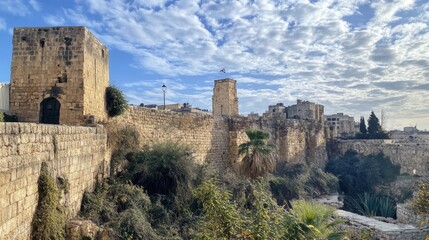 Obraz premium Ancient City Walls and Towers - Historical Landmark