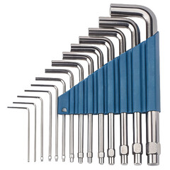 Fototapeta premium Hex key set isolated on a transparent background.