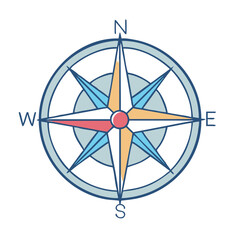 compass rose vector icon, compass rose vector illustration - simple illustration of compass rose, perfect for logos and iconscompass rose 
