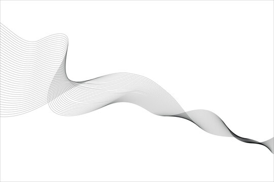Modern abstract wave lines on white background. Dynamic flowing wave design element. Futuristic technology and sound wave pattern. 