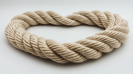 Obraz premium Rope shaped as a heart, set against a plain white background
