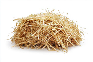Pile straw isolated on a white background