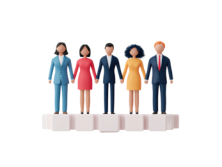 of Diverse Business People Standing in a Row, Representing Inclusion and Teamwork in a Corporate Environment