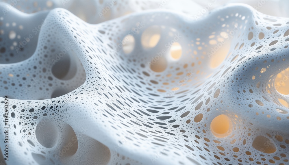Poster structure of an organic net made of interconnected elements. the net is formed naturally, without ar
