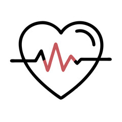 Heartbeat line inside heart symbolizing health