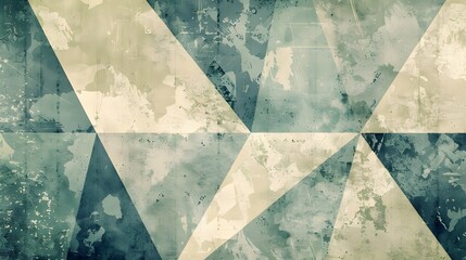 Abstract geometric pattern with muted colors and textures.