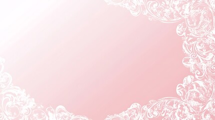 Delicate Pink Background With White Floral Design