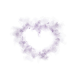 Fototapeta premium Realistic smoky black fluffy heart shaped cloud on transparent background. Romantic golden translucent smoke floating in the shape of a heart. PNG. 