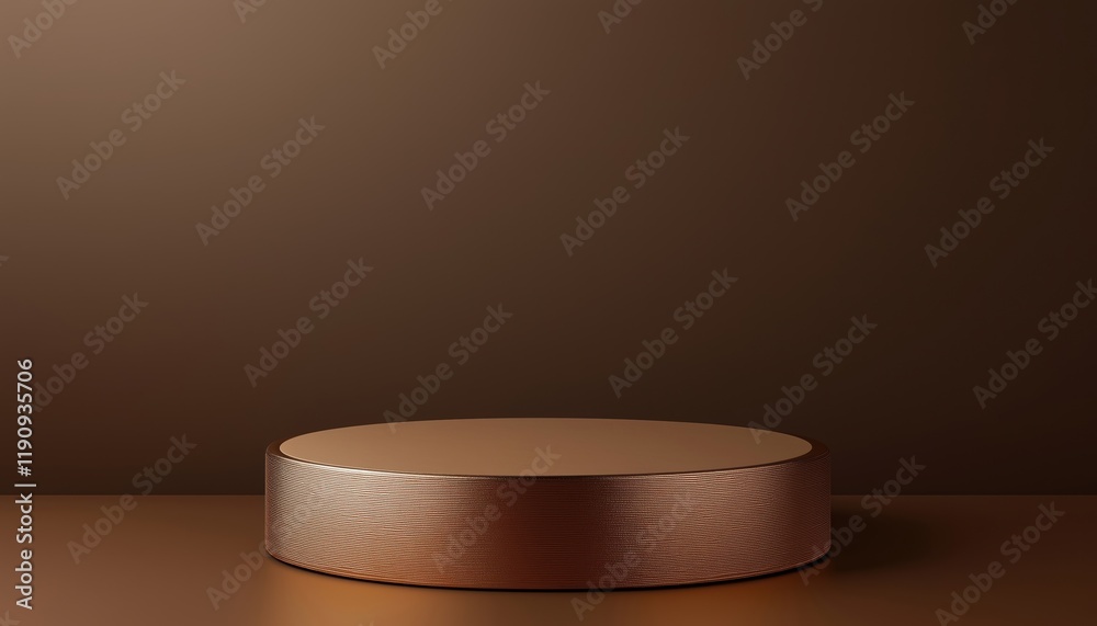 Poster brown podium for product presentation rendering - a brown podium designed for displaying products in