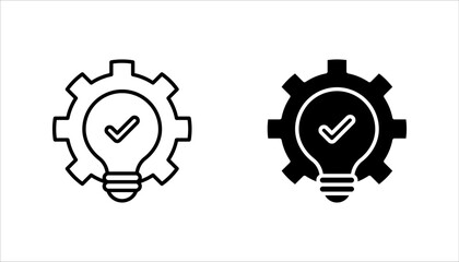 Set of brainstorming icons, on a white background.
