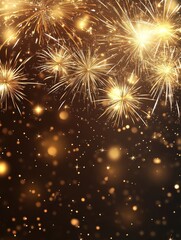 Obraz premium Experience joyful celebrations as golden sparklers light the night sky and dazzling fireworks burst above, creating an enchanting holiday atmosphere filled with happiness and festive cheer
