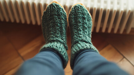 Colorful Striped Knit Socks on Radiator