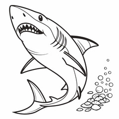  shark coloring page , coloring page for kids, animal coloring page, KDP, Animal Coloring Page For Kids
