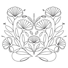 Line art illustration of the lotus flower. linear floral pattern. Vector design of a water lily. The concept of yoga