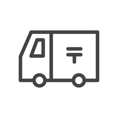 線画乗り物関連の単品アイコン　郵便車