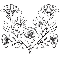 Line art illustration of the lotus flower. linear floral pattern. Vector design of a water lily. The concept of yoga