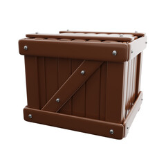 3d illustration of a wooden storage crate