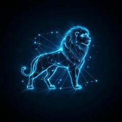 Astrological Leo constellation forming a glowing lion amidst a starry sky
