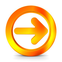 arrow on white background. Isolated 3D illustration