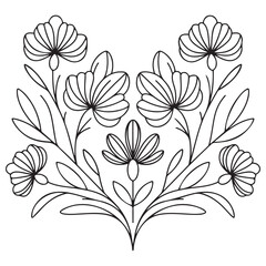 Line art illustration of the lotus flower. linear floral pattern. Vector design of a water lily. The concept of yoga