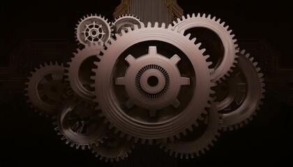 Cogs Technology Business Industry concept; machinery cog wheels; web banner