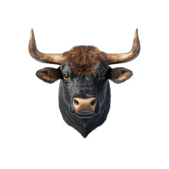 Majestic Bull Head 3D Render of a Powerful Black and Brown Texas Longhorn