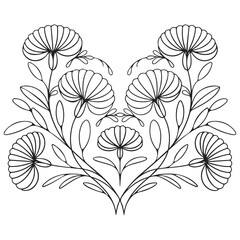 Line art illustration of the lotus flower. linear floral pattern. Vector design of a water lily. The concept of yoga