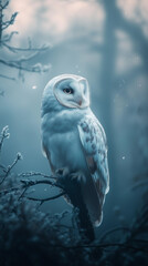 Silent Watcher: An Owl in the Frozen Mist