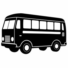 Bus black silhouette vector illustration and white background