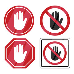 Prohibition Do Not Touch Sign Vector Illustration