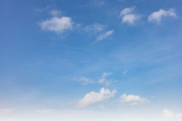 Naklejka premium Summer blue sky cloud gradient light white background. Beauty clear cloudy in sunshine calm bright winter air bacground. Gloomy vivid cyan landscape in environment day horizon skyline view spring wind
